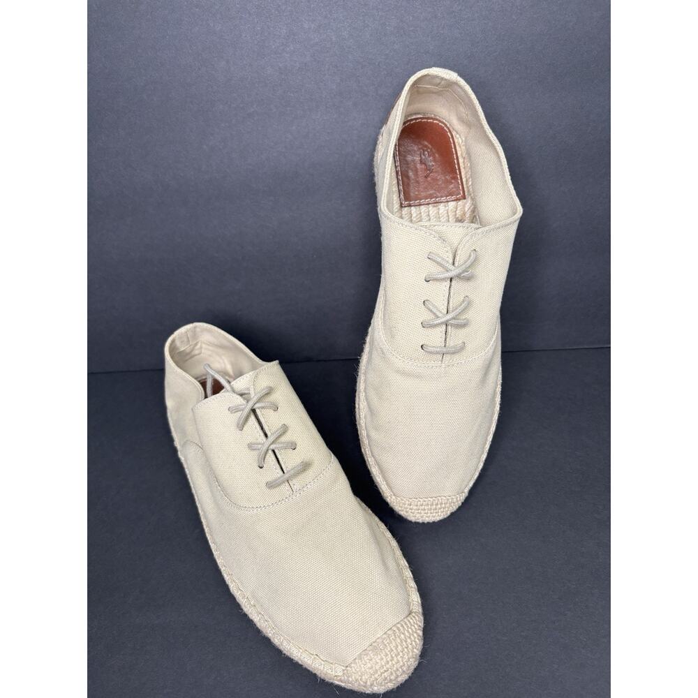 Polo Ralph Lauren Women’s Canvas Beige Lace Up Espadrille Shoes Size US 10